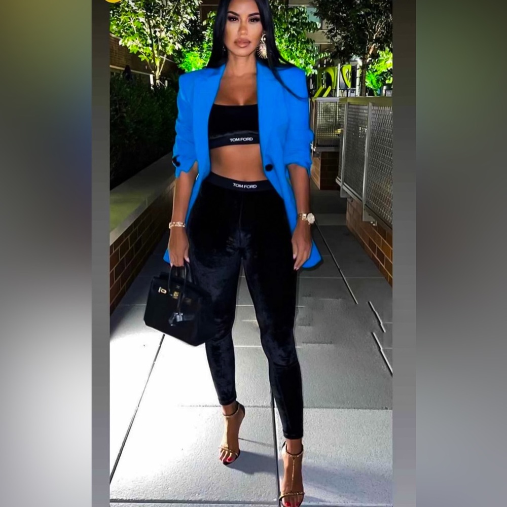 TOM FORD Logo Band Velvet Leggings